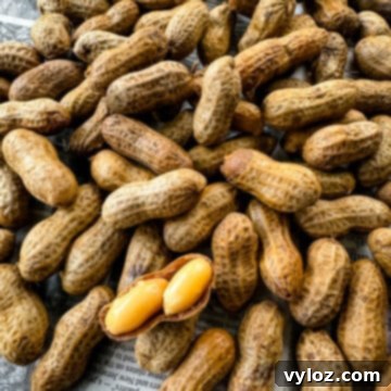 Cajun boiled peanuts on newspaper