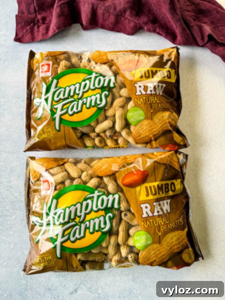 raw peanuts in packaging