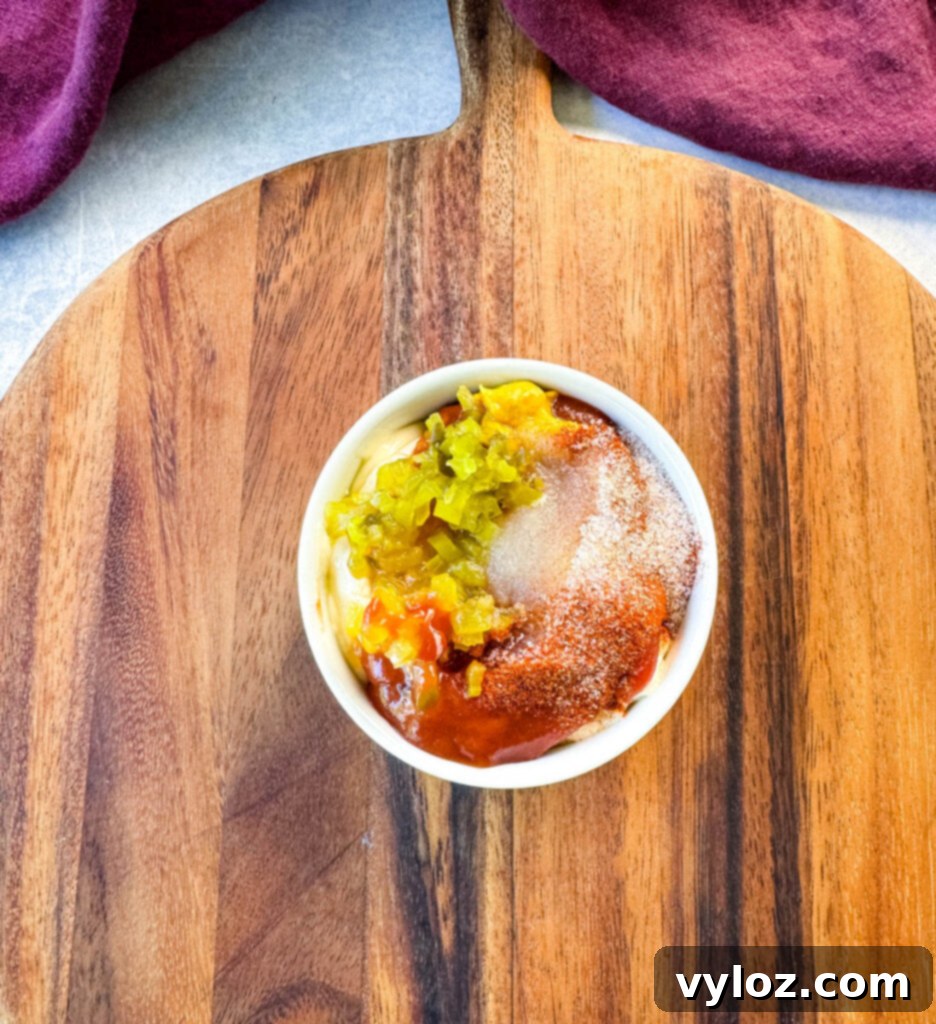 homemade burger sauce in a white bowl