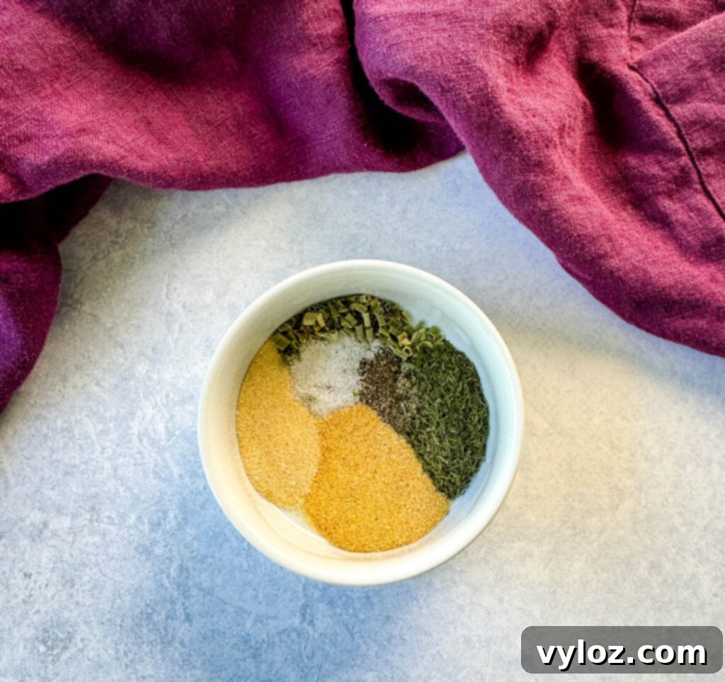 homemade ranch seasoning spices in a white bowl