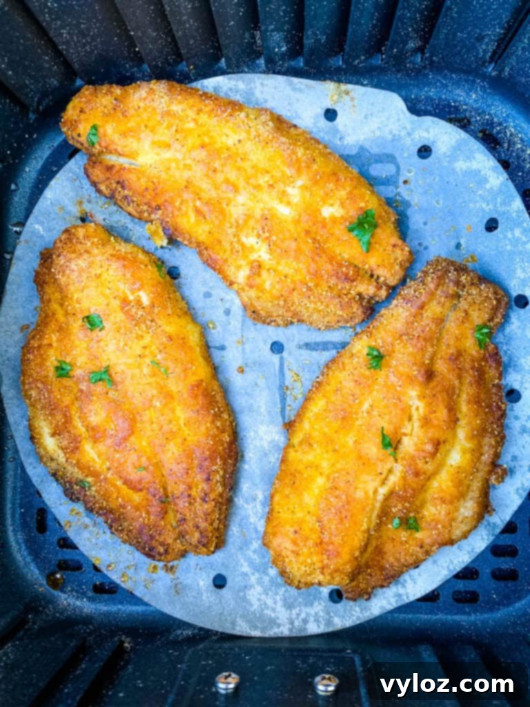 collage photo of air fryer catfish