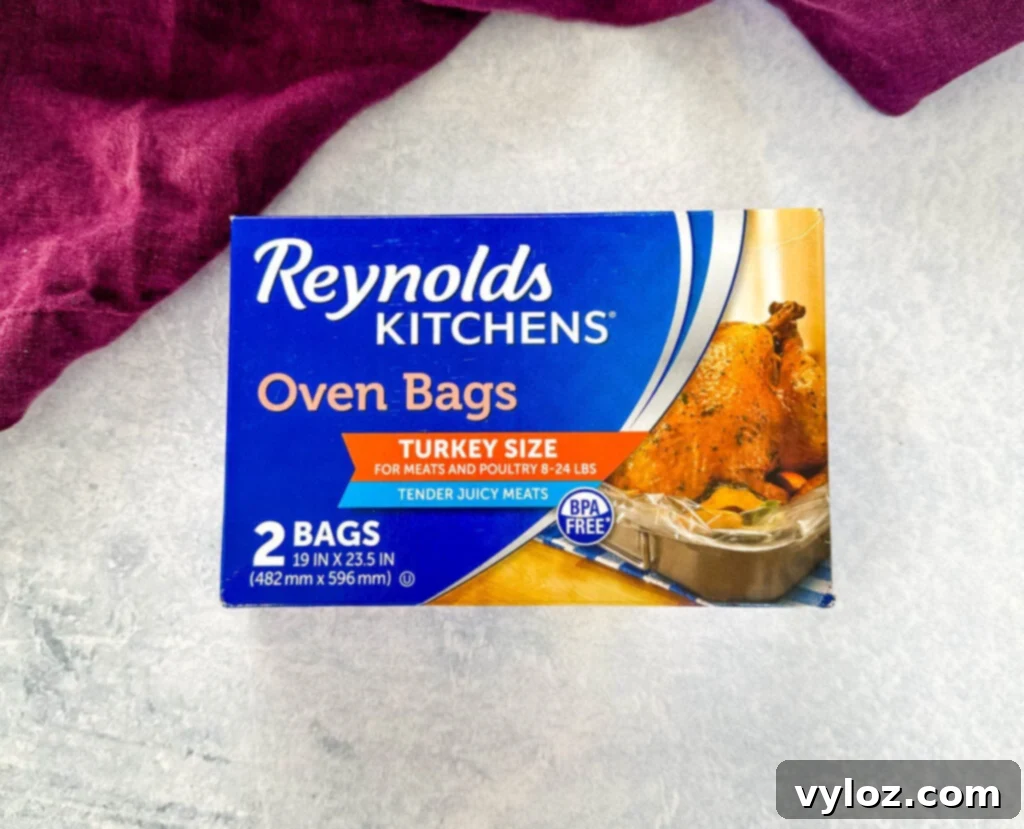 Garlic Butter Seafood Boil Bag 4 A box of turkey-sized oven bags, indicating the ideal choice for a large seafood boil in a bag.