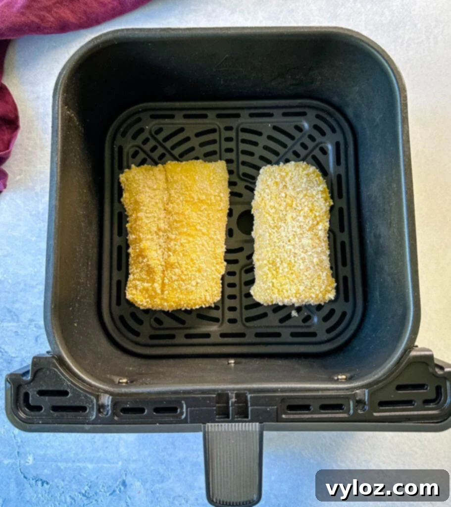 Golden Fried Fish Sandwich 6 fish sandwiches in an air fryer