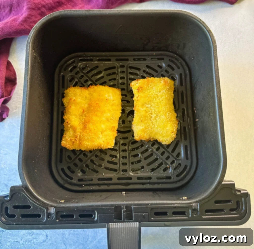 Golden Fried Fish Sandwich 7 fish sandwiches in an air fryer