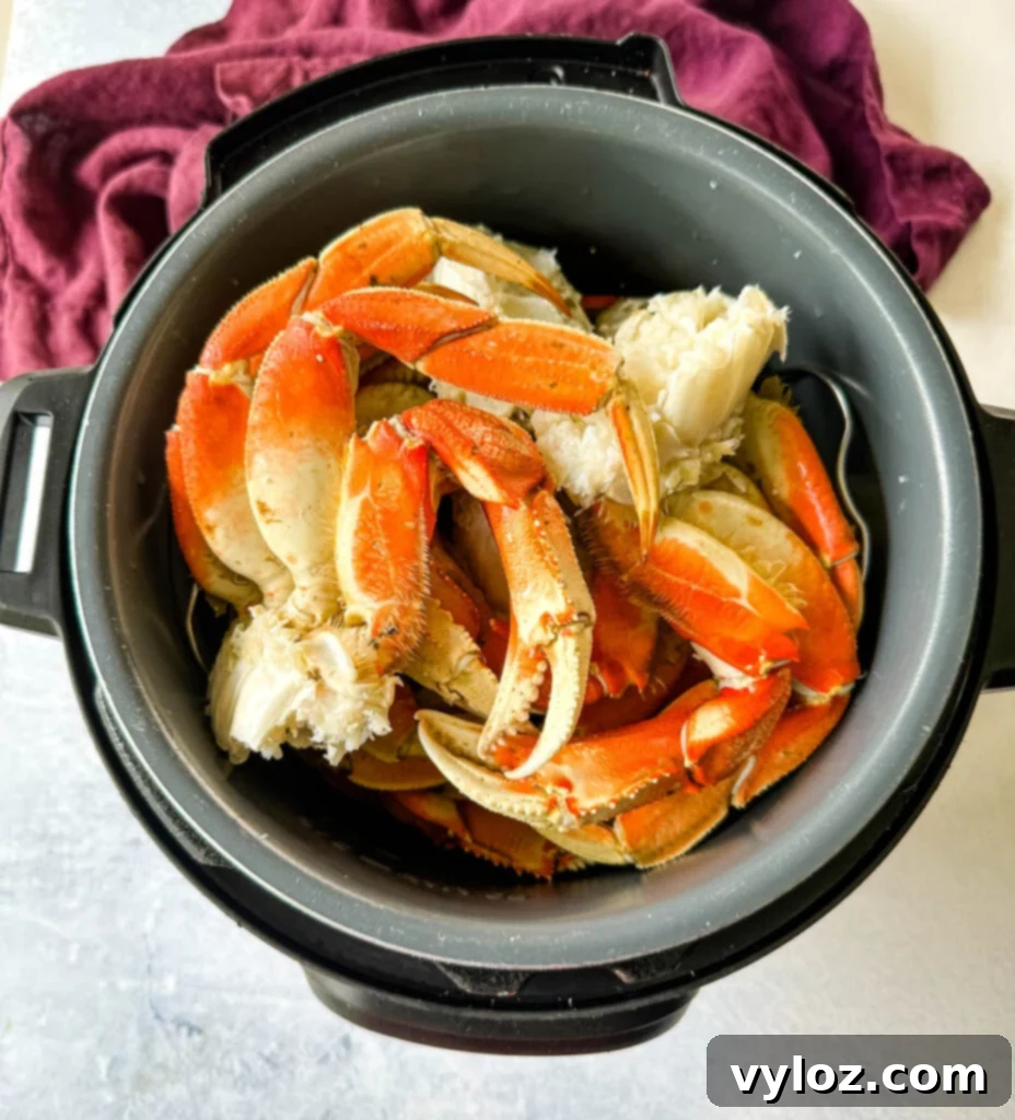 Sweet Dungeness Crab Legs 5 Dungeness crab legs in an Instant Pot