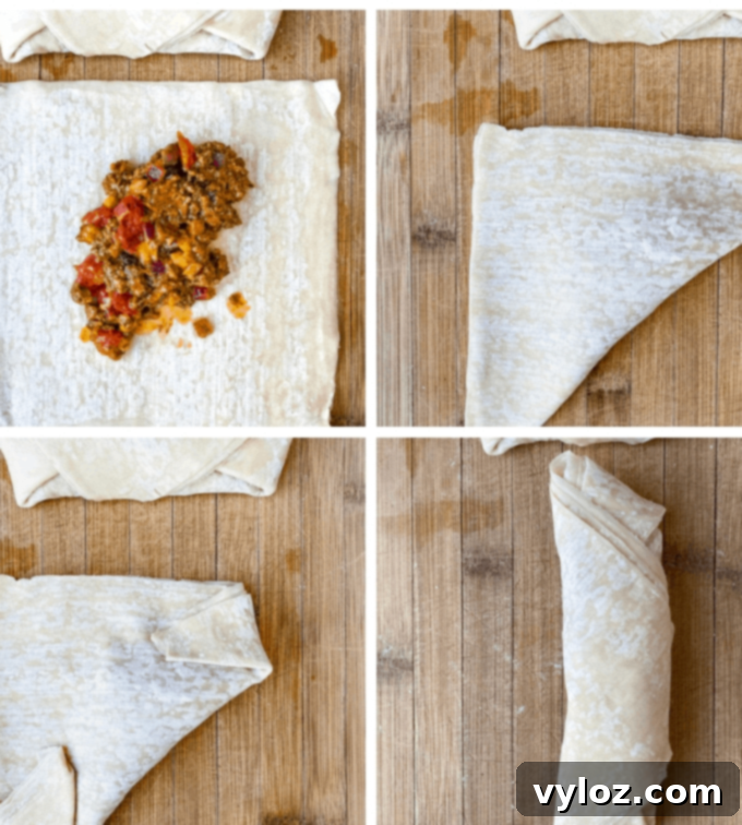 air fryer beef taco egg rolls