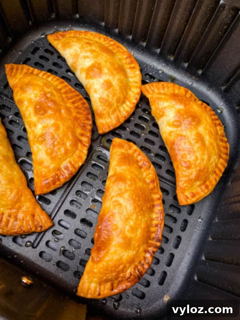 Golden Air Fryer Dessert Empanadas 14 cooked empanadas in air fryer