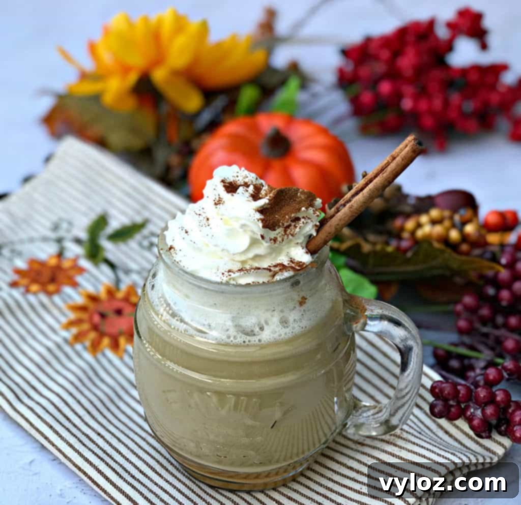 Instant Pot Skinny Pumpkin Spice Latte being poured into a mug