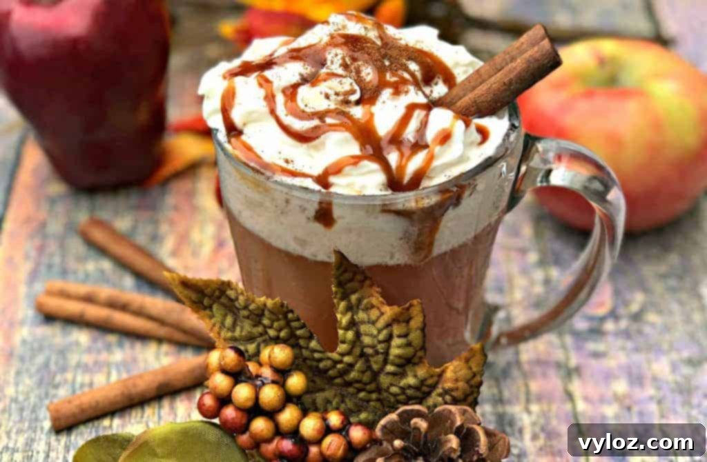 Instant Pot Slow-Cooker Skinny Copy-Cat Starbucks Caramel Apple Cider with apple slices
