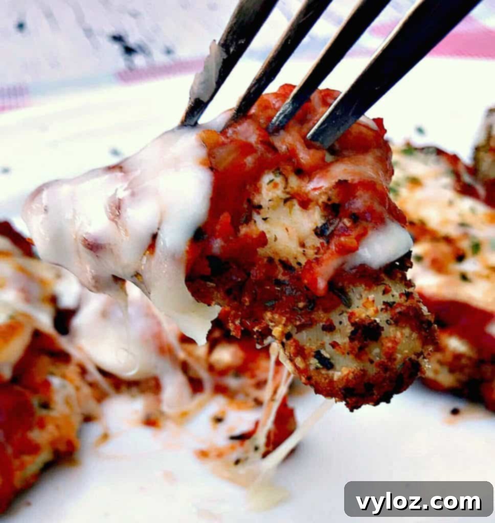 Air Fryer Panko Breaded Chicken Parmesan with Marinara Sauce