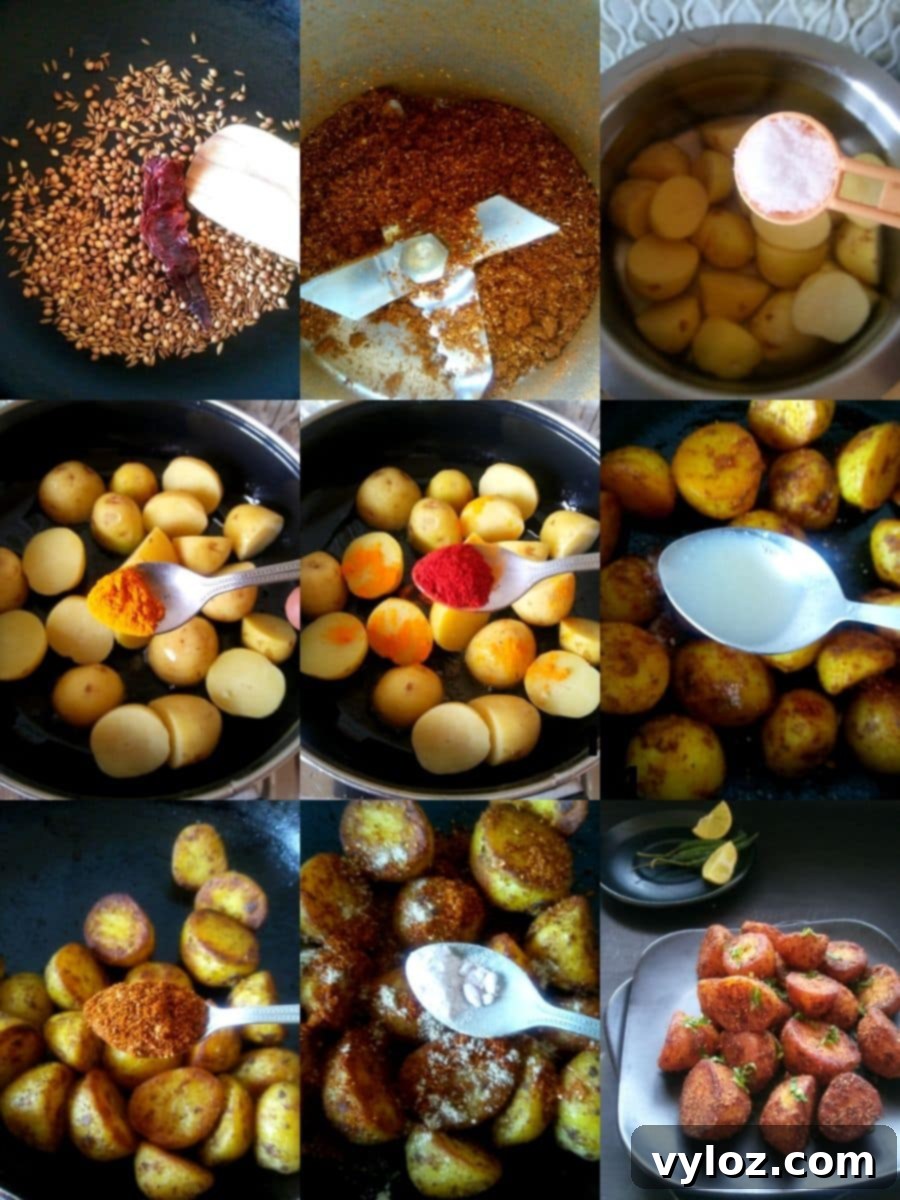 Masala Roasted Potato Recipe with Step by step images