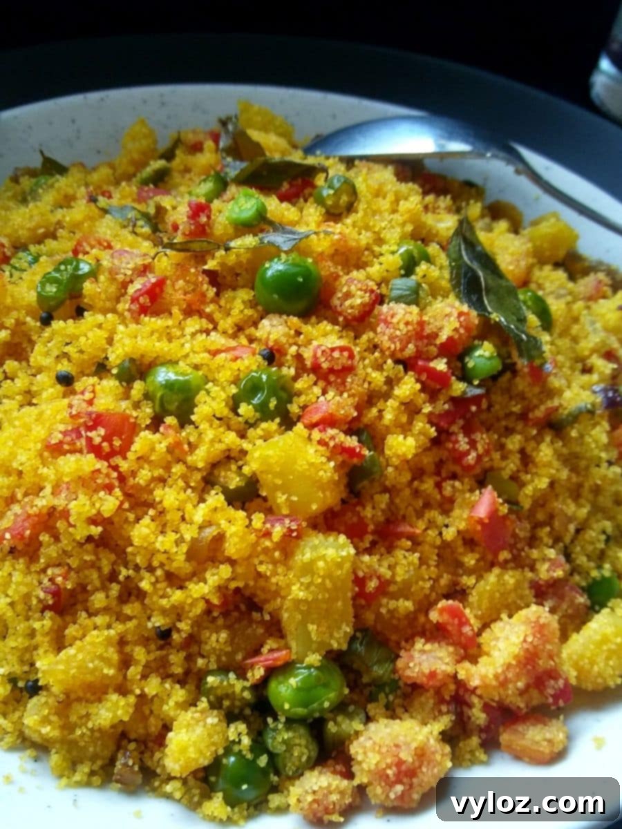 Perfectly Fluffy Sooji Upma 2 Upma made with rava and vegetable