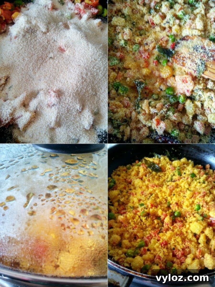 Perfectly Fluffy Sooji Upma 4 rava upma final steps