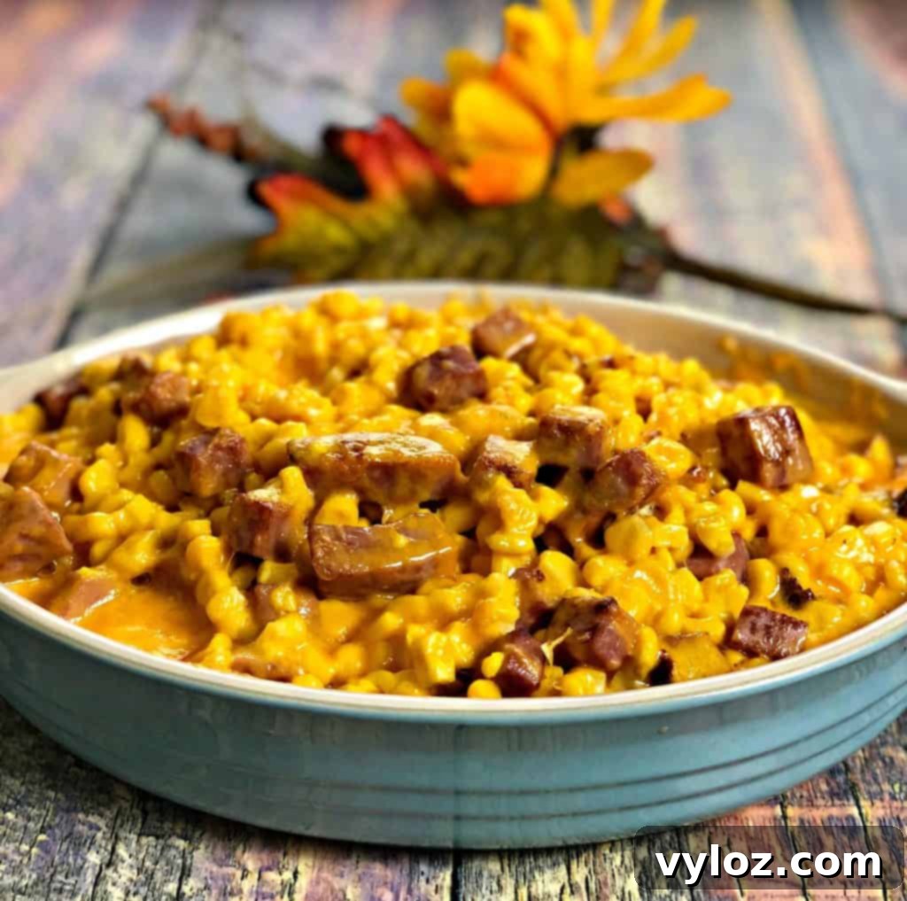 Instant Pot Baked Creamed Cheesy Corn with Ham