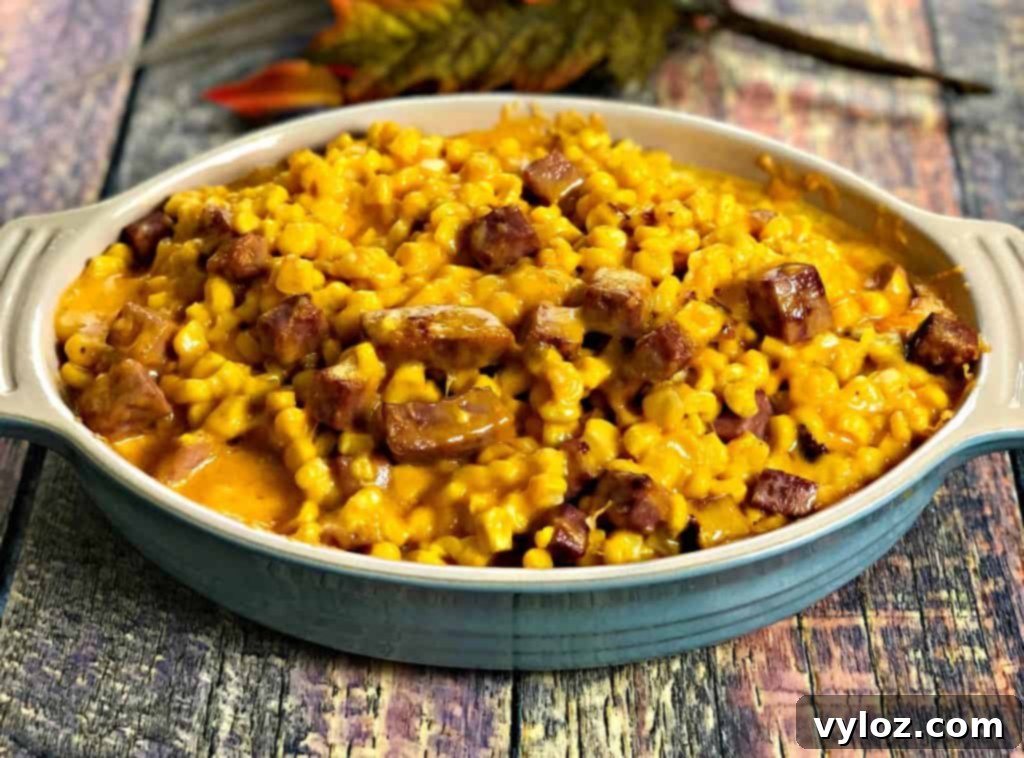 Instant Pot Baked Creamed Cheesy Corn with Ham