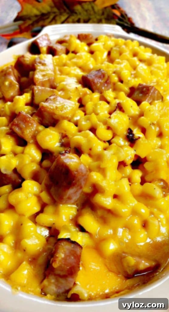 Instant Pot Baked Creamed Cheesy Corn with Ham