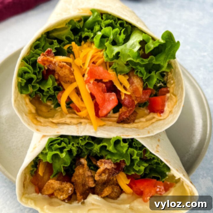 Snatched Summer Body Meal Plan 16 Easy BLT Wrap with bacon, lettuce, and tomato