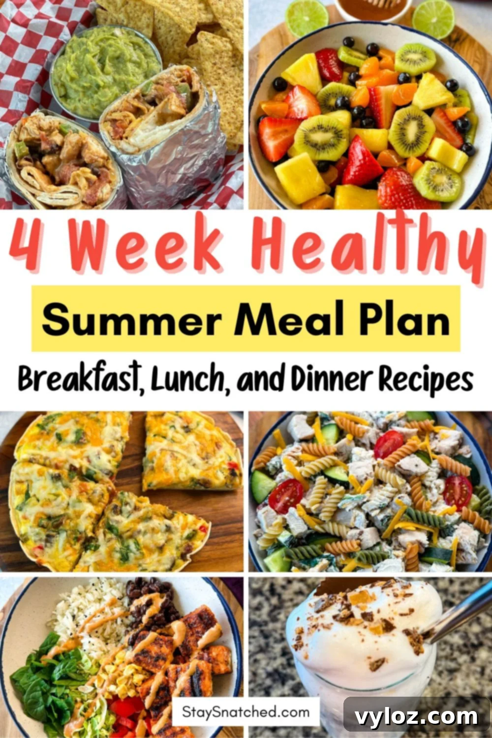 Snatched Summer Body Meal Plan 3 Stay Snatched Summer Meal Plan imagery with fresh ingredients