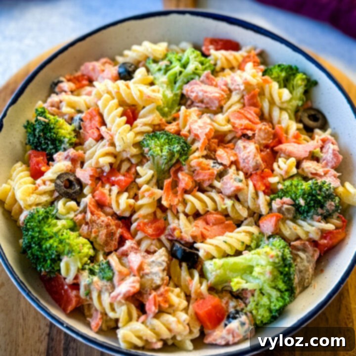 Snatched Summer Body Meal Plan 23 Refreshing Salmon Pasta Salad with creamy dressing and fresh vegetables