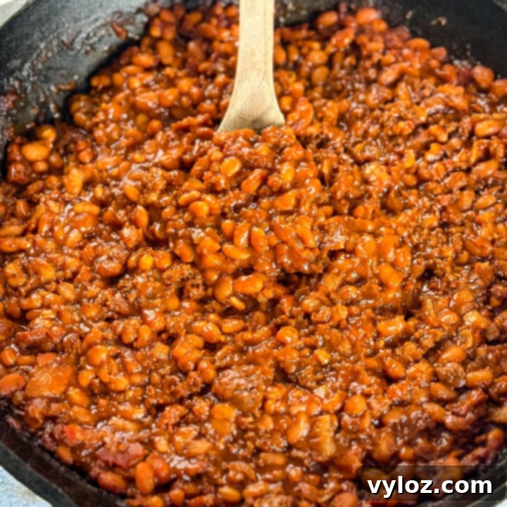 Smoked BBQ Baked Beans with Bacon and Ground Beef