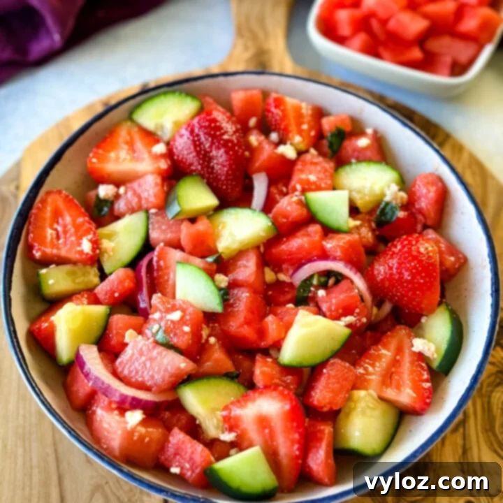 Watermelon Salad with Feta and Balsamic Vinaigrette