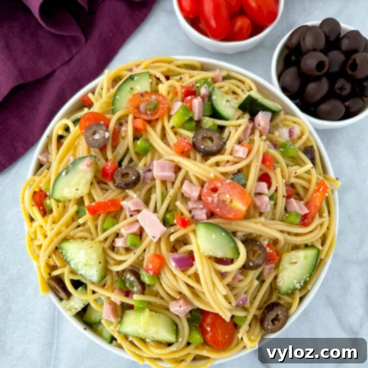 Easy Spaghetti Salad for Cookouts