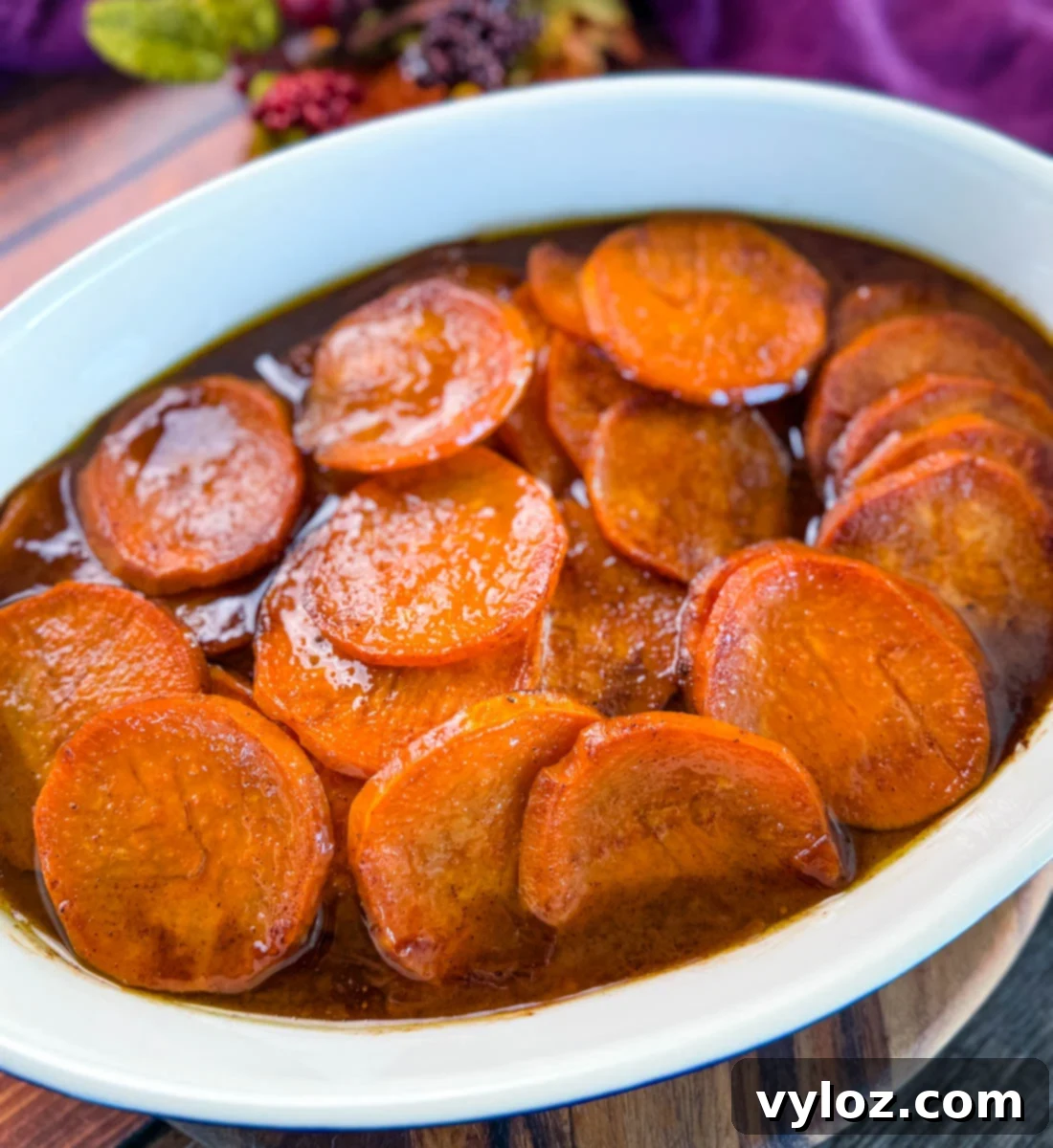 Juneteenth Flavors and Feasts 2 Southern soul food candied sweet potatoes in a baking dish