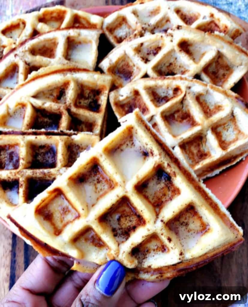 Easy Low-Carb Gluten-Free Cinnamon Roll Protein Waffles