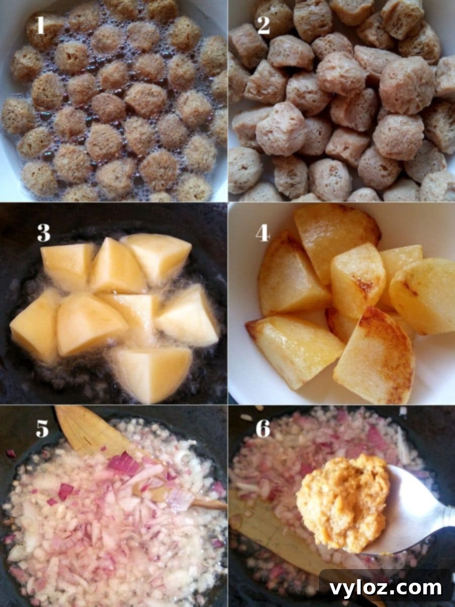 Step-by-Step Soya Chunks Curry Preparation