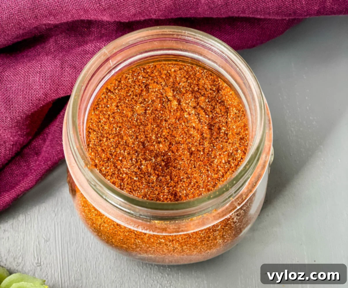 homemade taco seasoning in a glass jar