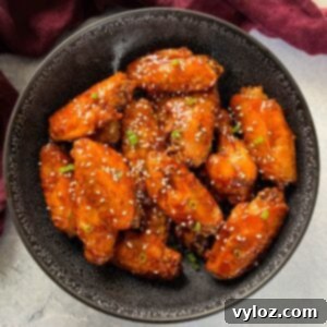 Sticky Honey Garlic Wings 13 honey garlic chicken wings in a bowl