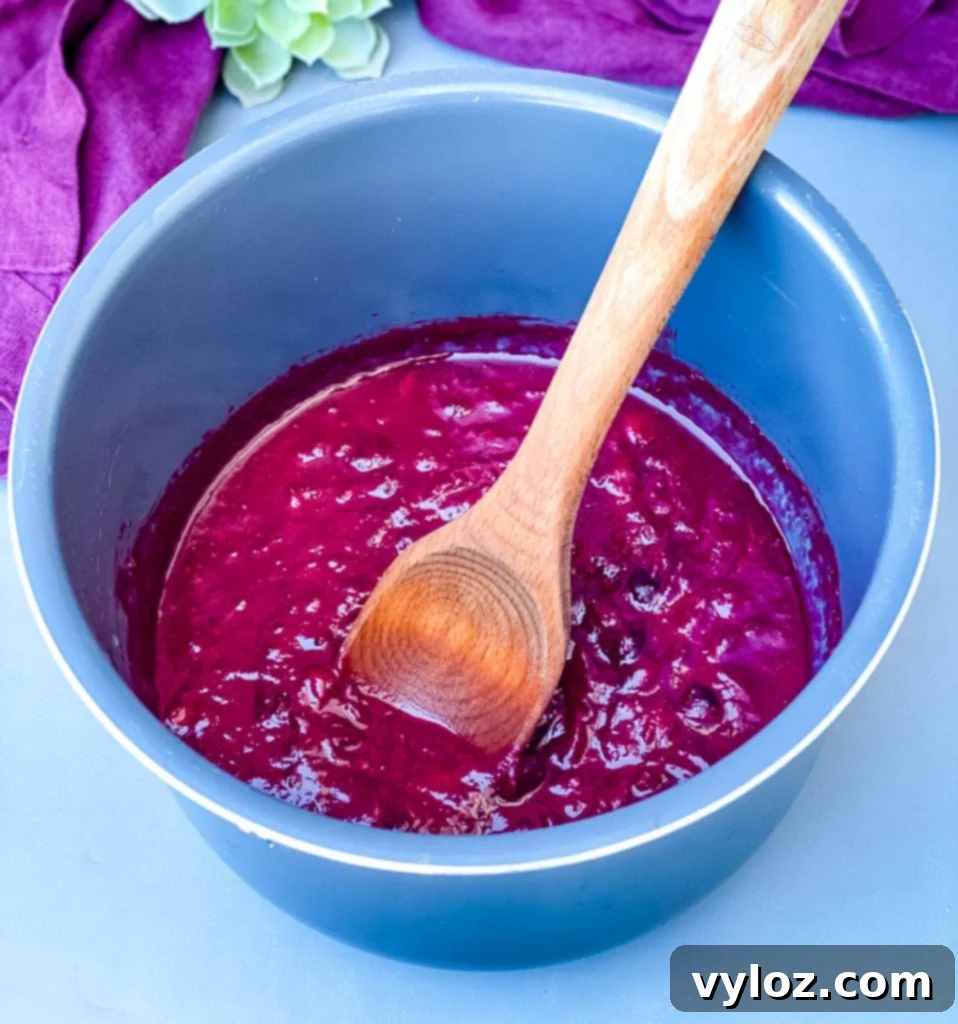 cranberry sauce in an Instant Pot