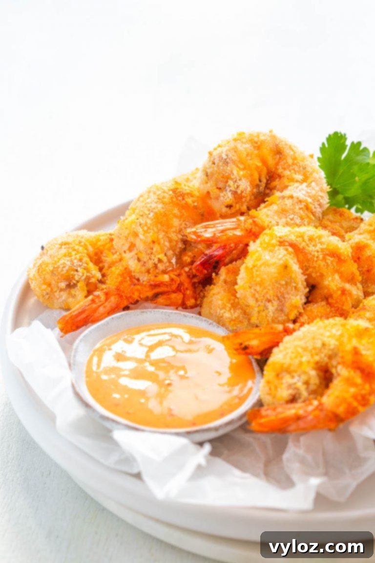 Crispy Air Fryer Bang Bang Shrimp 12 Air Fryer Bang Bang Panko Breaded Fried Shrimp served as a main dish