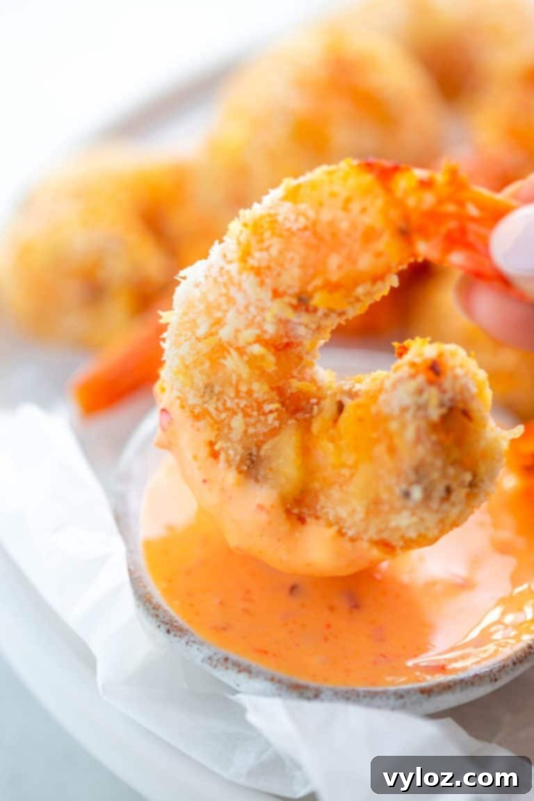 Crispy Air Fryer Bang Bang Shrimp 10 Air Fryer Bang Bang Panko Breaded Fried Shrimp served with sauce