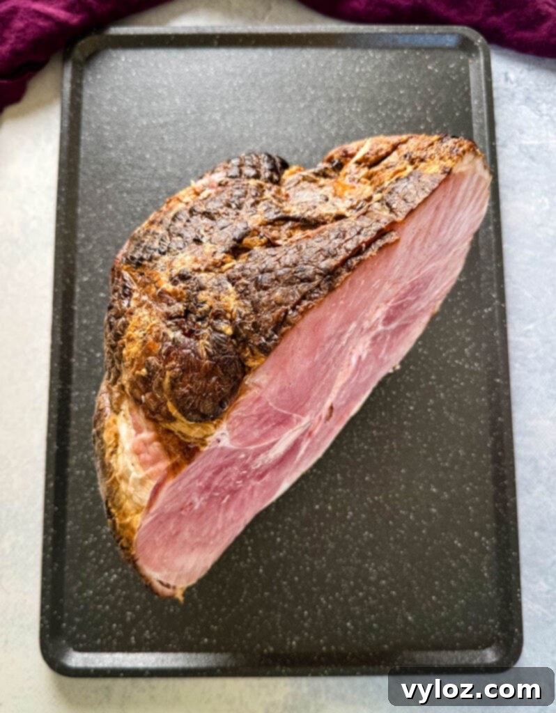pre cooked spiral cut ham on a flat surface