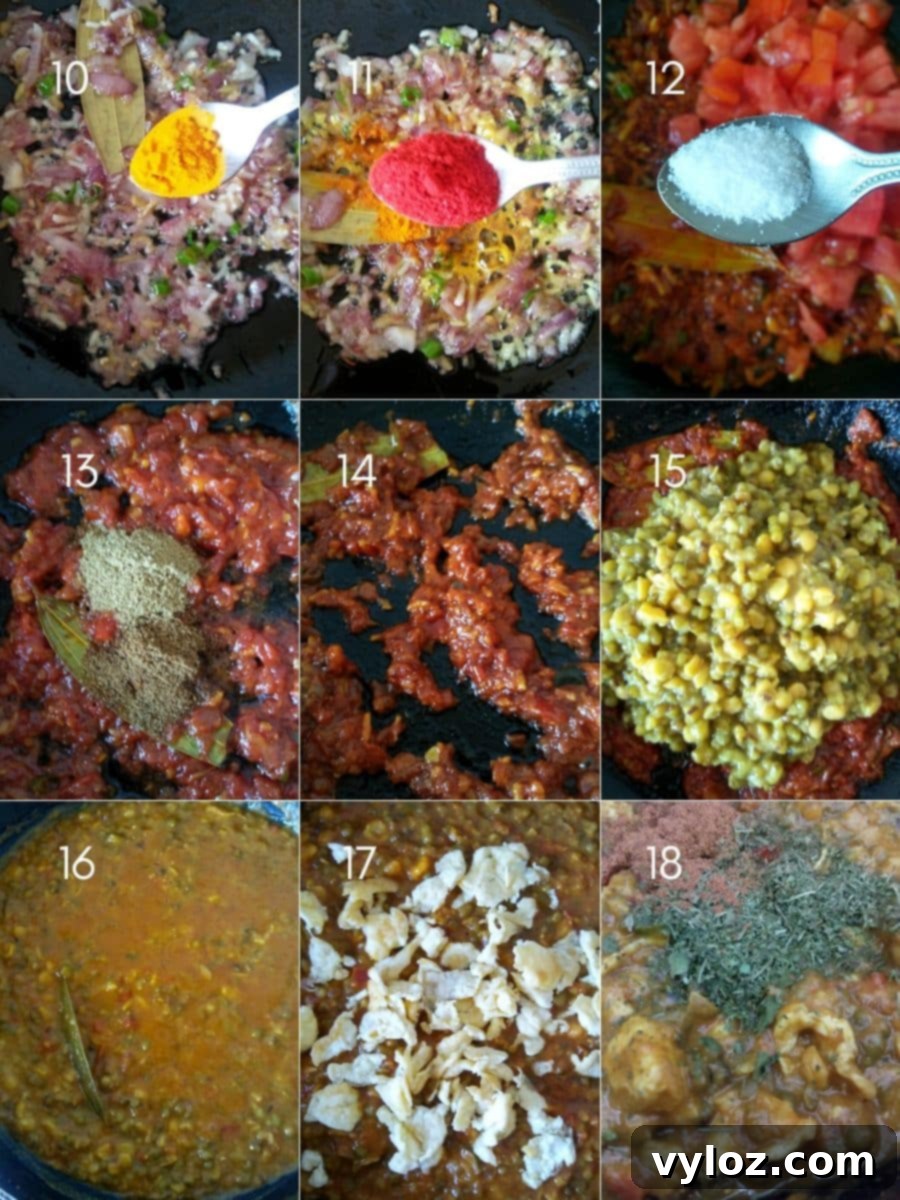 Effortless Bengali Egg Tadka 4 Sauteing the aromatics with tomato and spices, then mixing dal and egg with the masala.