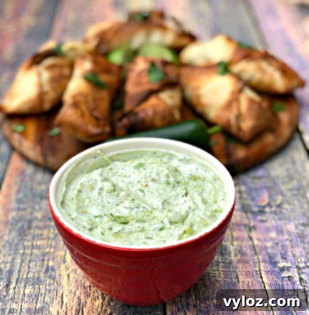 Avocado ranch dip presented in a vibrant red bowl, perfect for dipping.