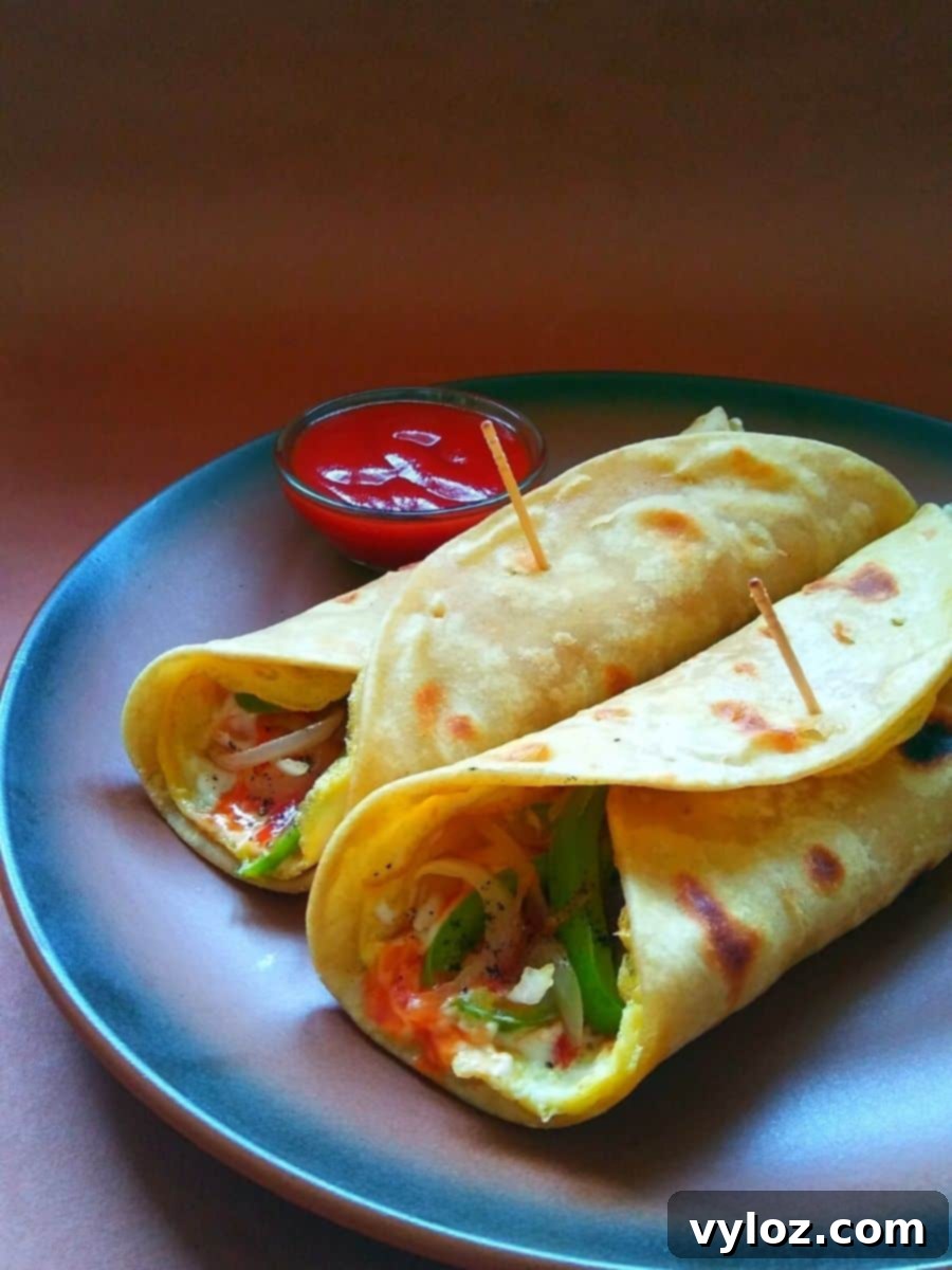 Delicious Homemade Egg Kathi Roll