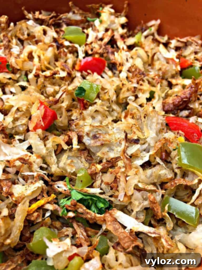 Perfectly Crispy Air Fryer Hash Browns 9 another close up photo of air fryer hash browns, highlighting the delicious crispiness