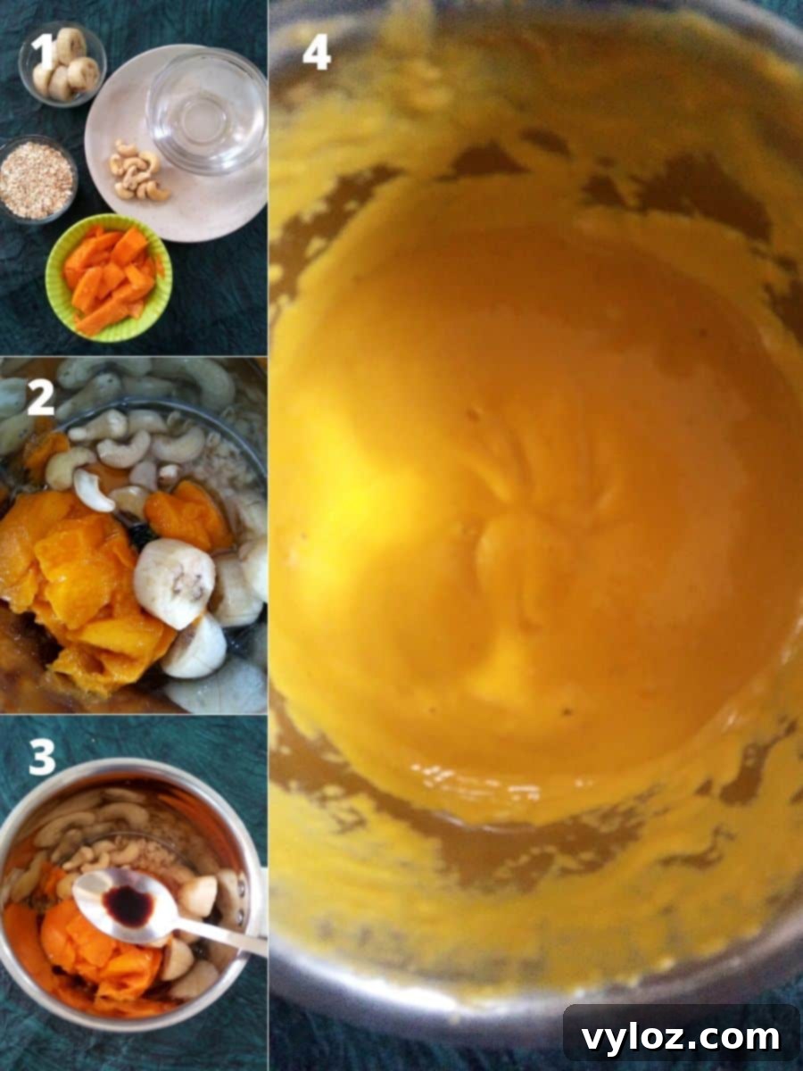 Mango Oats Smoothie Recipe Stepwise Preparation