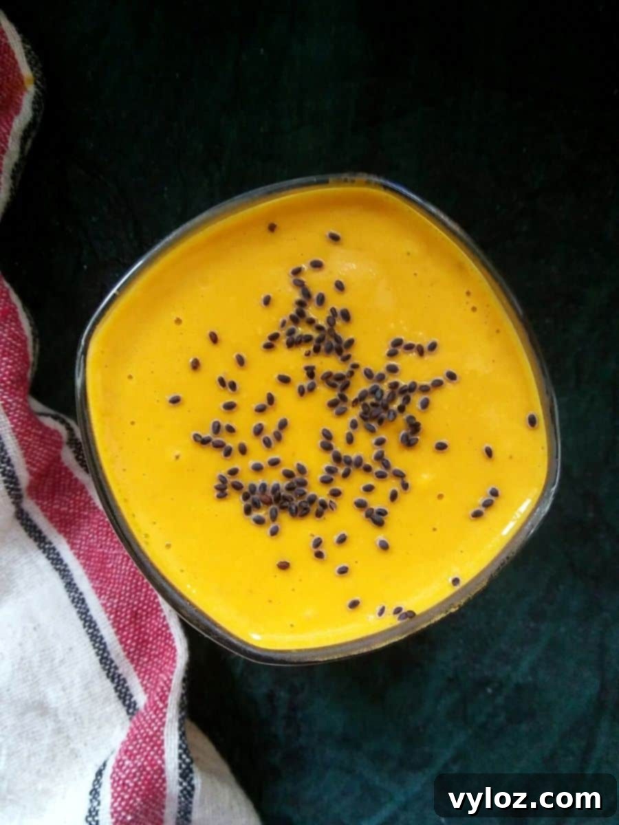 Mango Oats Breakfast Smoothie - A vibrant and healthy meal