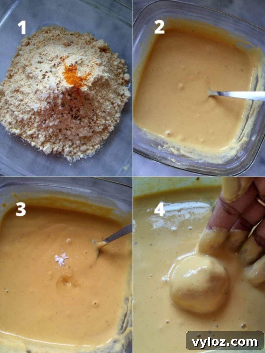 Mixing the Perfect Besan Batter for Aloo Bonda