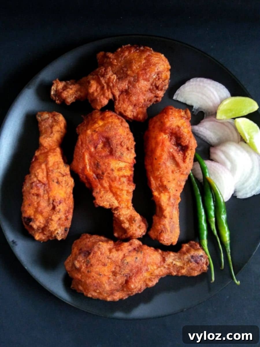 Crispy Fried Chicken served with a garnish
