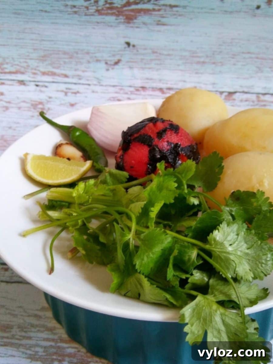 Ingredients for Indian Mashed Potato - Aloo Chokha