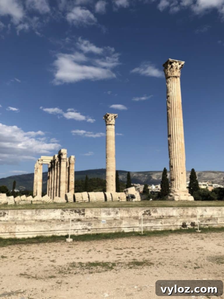 Ruins of the Temple of Olympian Zeus against the sky