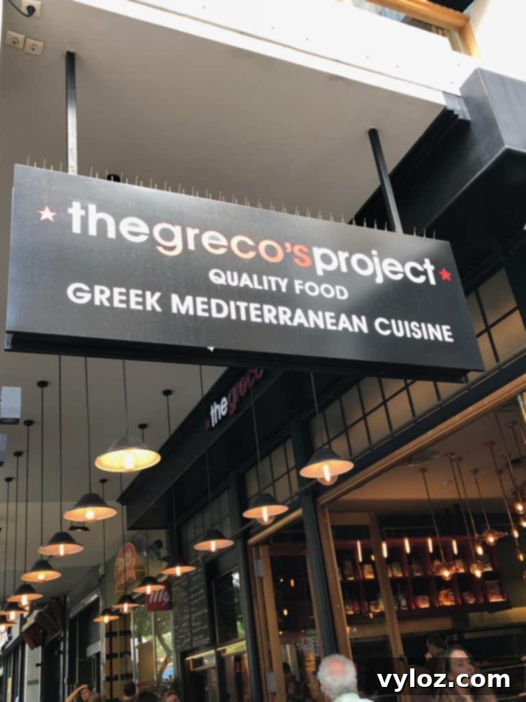 Exterior of The Greco's Project restaurant in Athens
