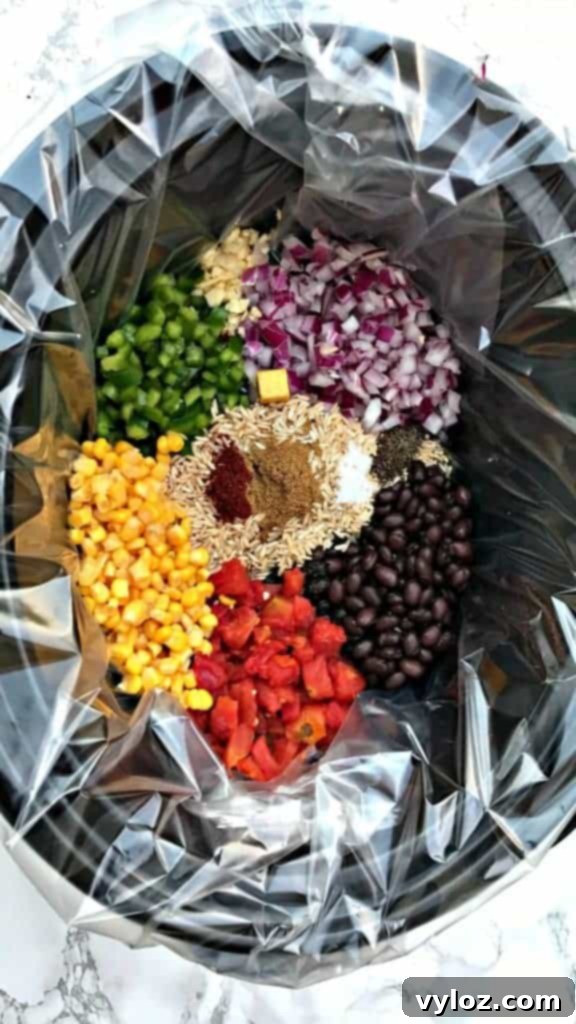 Two individual servings of Slow-Cooker Southwestern Chicken and Brown Rice, perfectly portioned.