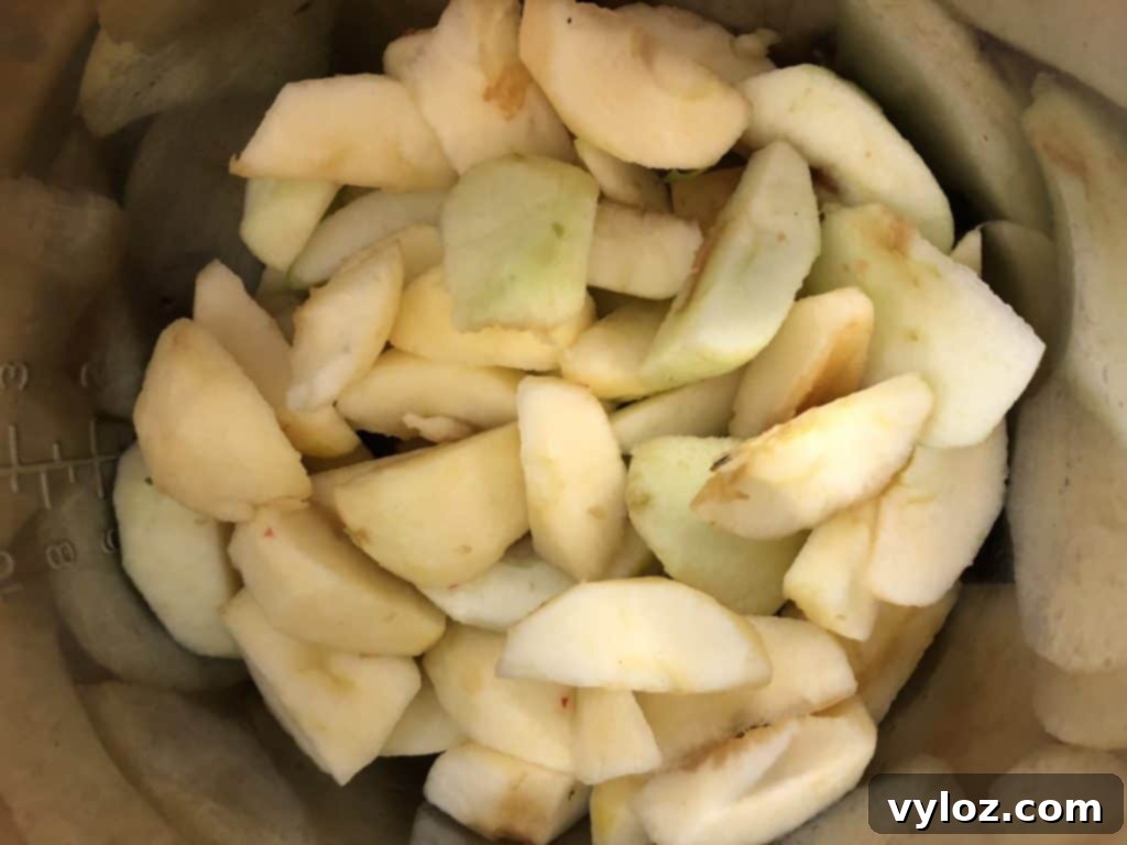 chopped apples in Instant Pot