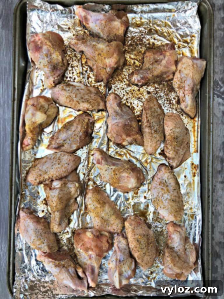 Ultimate Air Fryer Buffalo Wings 3 Raw chicken wings seasoned and ready for air frying