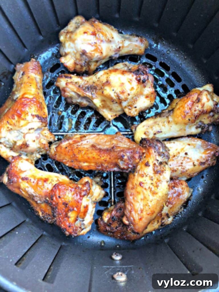 Ultimate Air Fryer Buffalo Wings 6 Air fried crispy chicken wings perfectly golden brown